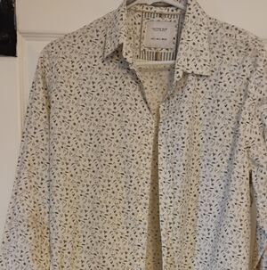 J. Crew Cream and Black Patterned Shirt